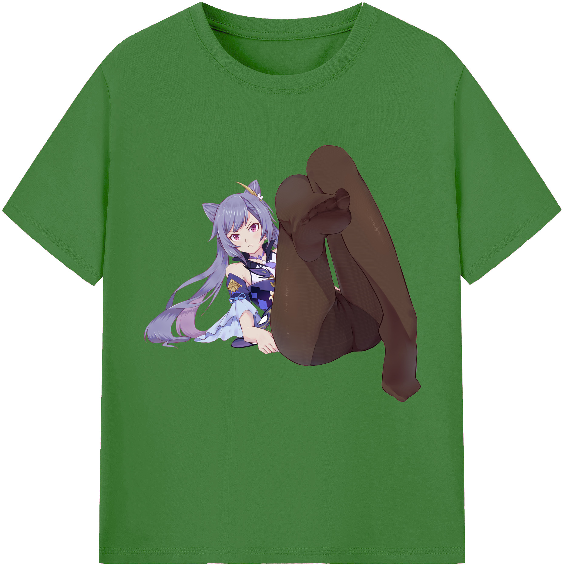 げんし神 刻晴 こくせい genshin Kokusei レディースカジュアルプリントTシャツ（綿100％）